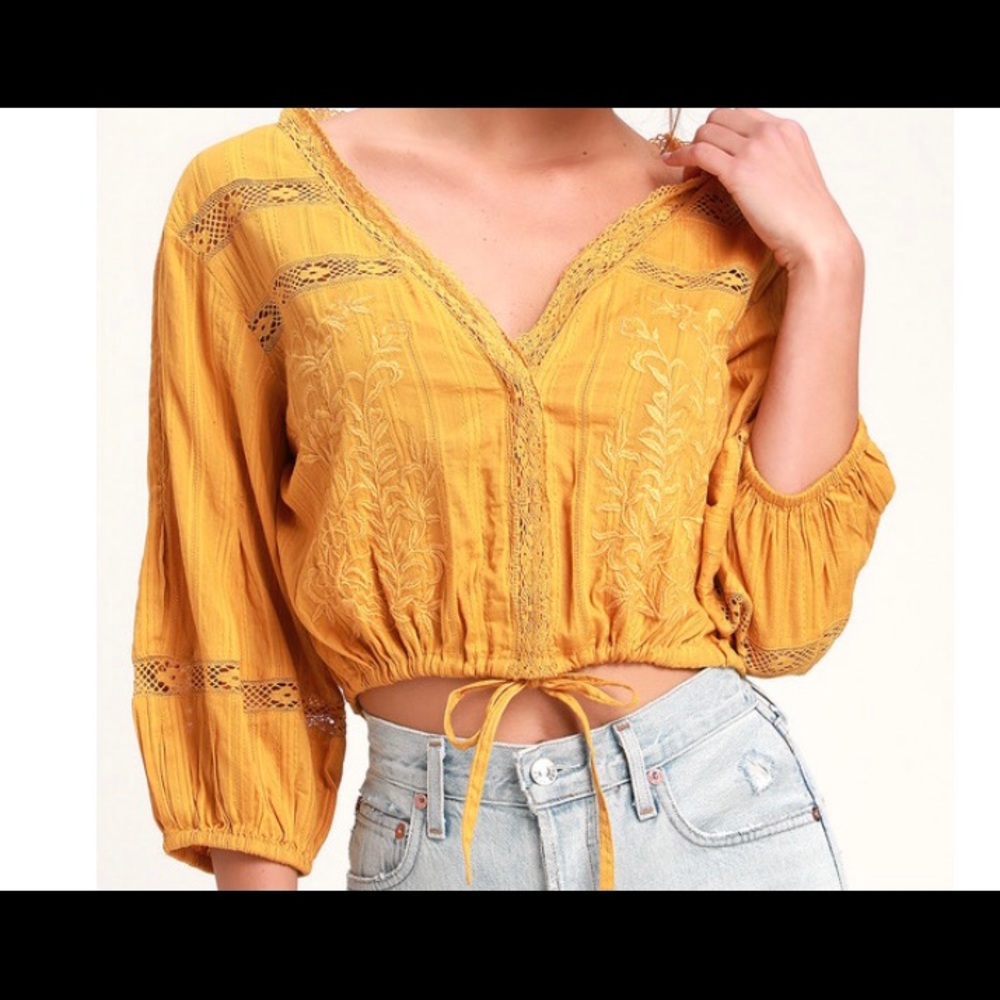 Free People NWT Medium Follow Your Heart crop top